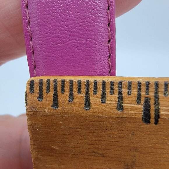 TLS Belt Hot Pink Gold Buckle Skinny Womens Medium 35.5 Long Excellent Condition - Picture 6 of 6